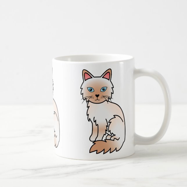 Röd Point Birman / Ragdoll Katt Kaffemugg (Höger)