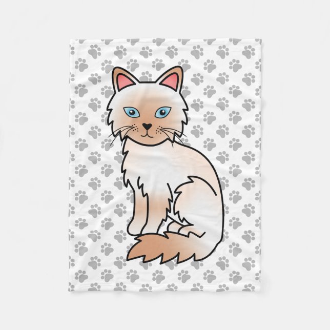 Röd Point Birman / Ragdoll Söt Katt & Tassar Fleecefilt (Framsidan)