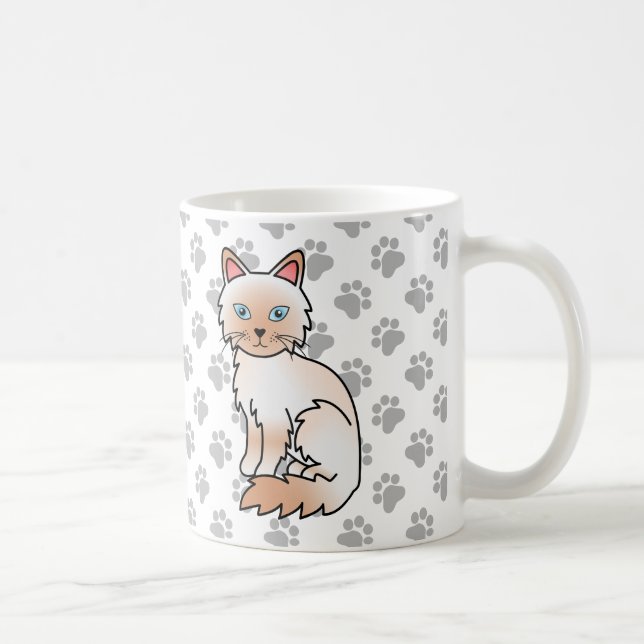 Röd Point Birman / Ragdoll Söt Katt & Tassar Kaffemugg (Höger)