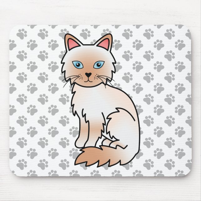 Röd Point Birman / Ragdoll Söt Katt & Tassar Musmatta (Framsidan)