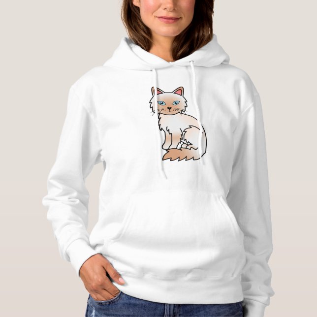 Röd Point Birman / Ragdoll Söt Tecknad Katt T Shirt (Framsida)
