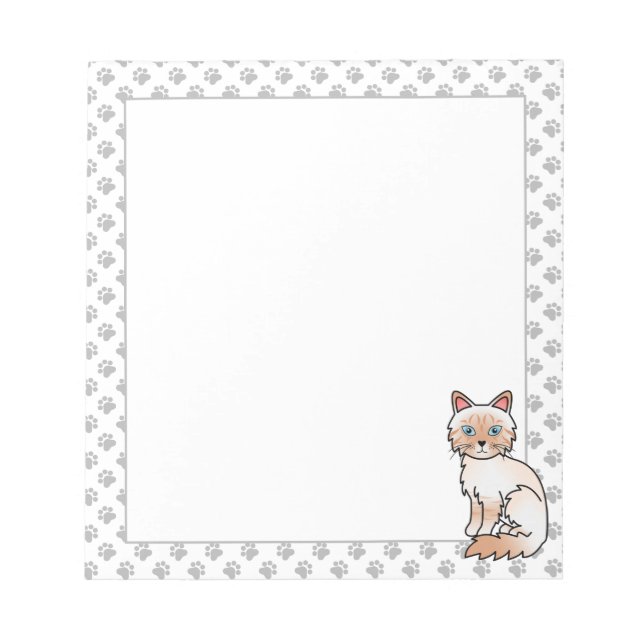 Röd Point Tabby Birman / Ragdoll Söt Katt & Tassar Anteckningsblock (Framsida)
