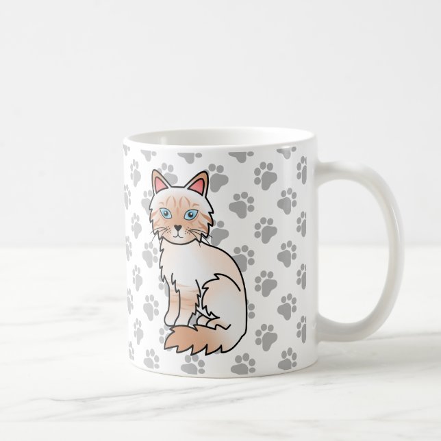Röd Point Tabby Birman / Ragdoll Söt Katt & Tassar Kaffemugg (Höger)