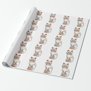 Röd Point Tabby Birman / Ragdoll Söt Kattmönster Presentpapper