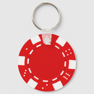 röd pokerchip nyckelring