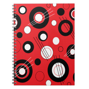 Röd Polka Anteckningsbok Med Spiral