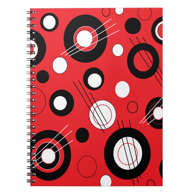 Röd Polka Anteckningsbok Med Spiral (Framsidan)