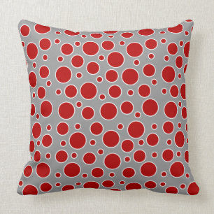 Röd polka dots kudde