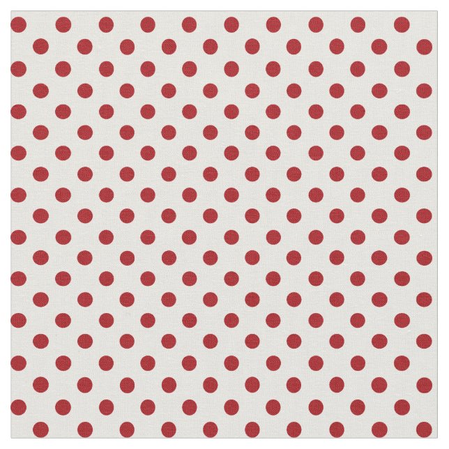 Röd polka dots på en vitbakgrund tyg (Närbild)