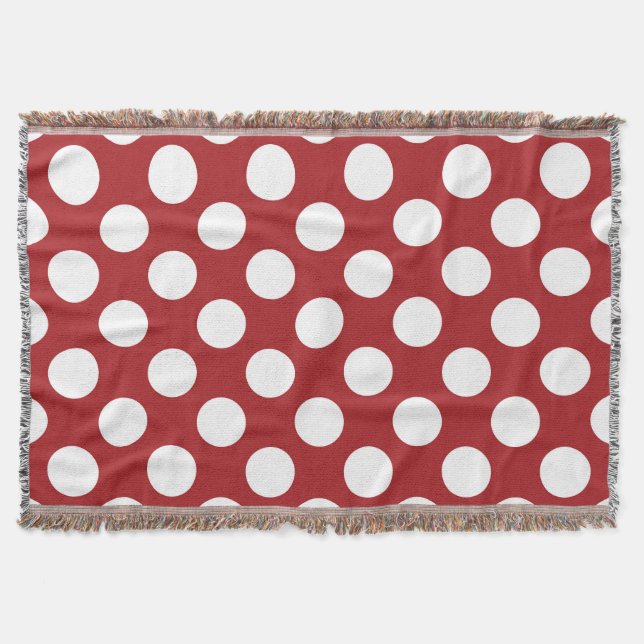 Röd Polka dots, Polka Dot Mönster, Dit, Dit, Docka Filt (Framsidan)