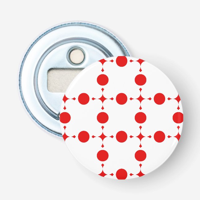 Röd Polka dots, Polka Dot Mönster, Dit, Dit, Docka Flasköppnare (Framsidan)