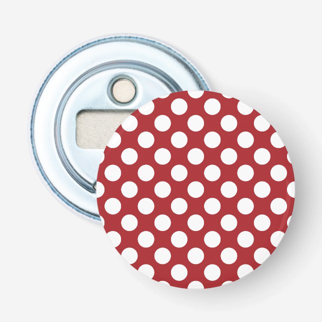 Röd Polka dots, Polka Dot Mönster, Dit, Dit, Docka Flasköppnare (Framsidan)