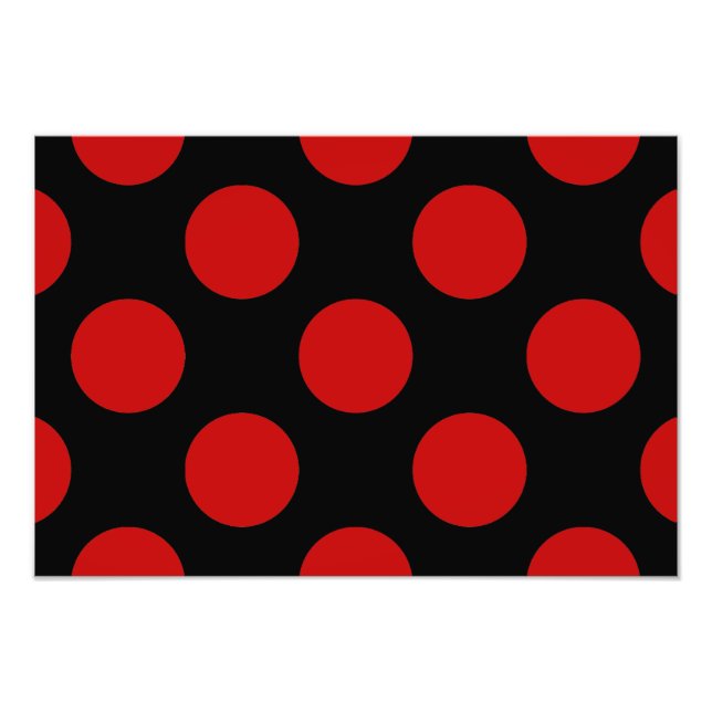 Röd Polka dots, Polka Dot Mönster, Dit, Dit, Docka Fototryck (Framsidan)