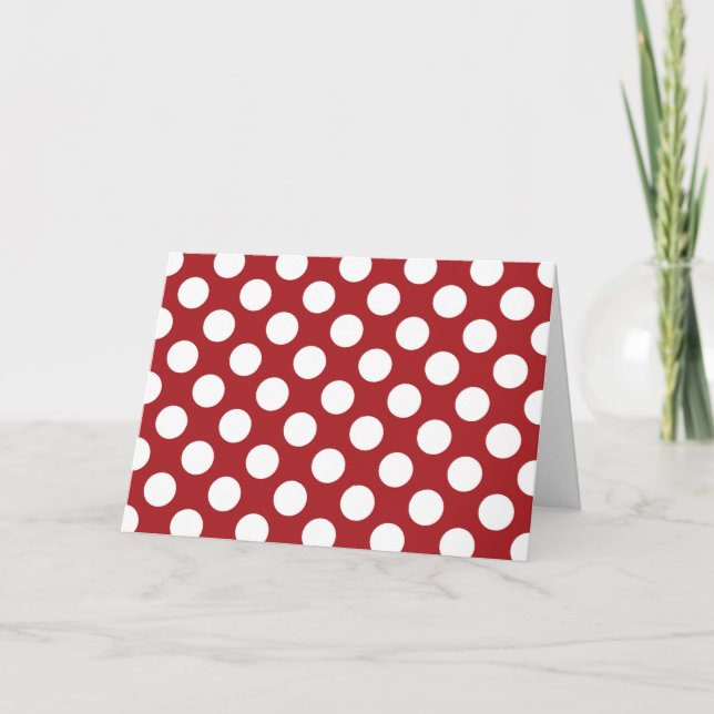 Röd Polka dots, Polka Dot Mönster, Dit, Dit, Docka Kort (Framsida)