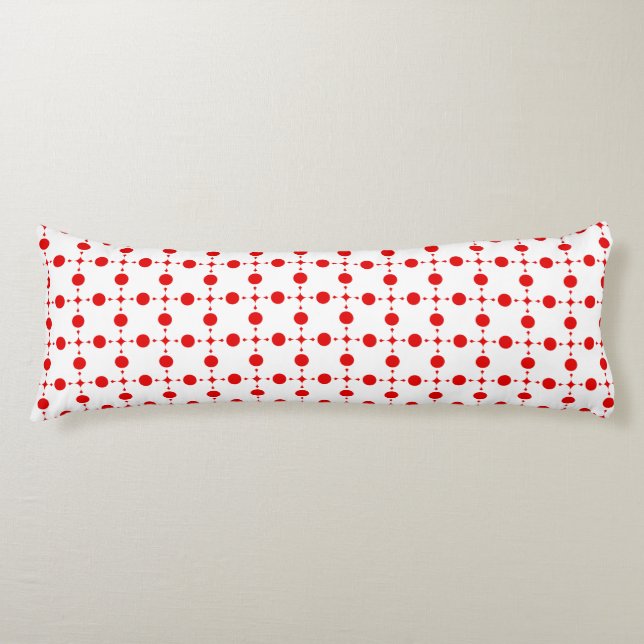 Röd Polka dots, Polka Dot Mönster, Dit, Dit, Docka Kroppskudde (Framsidan)