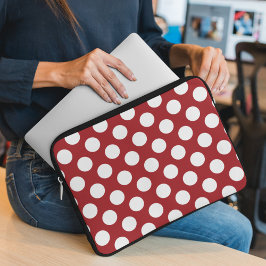 Röd Polka dots, Polka Dot Mönster, Dit, Dit, Docka Laptop Fodral