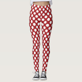 Röd Polka dots, Polka Dot Mönster, Dit, Dit, Docka Leggings