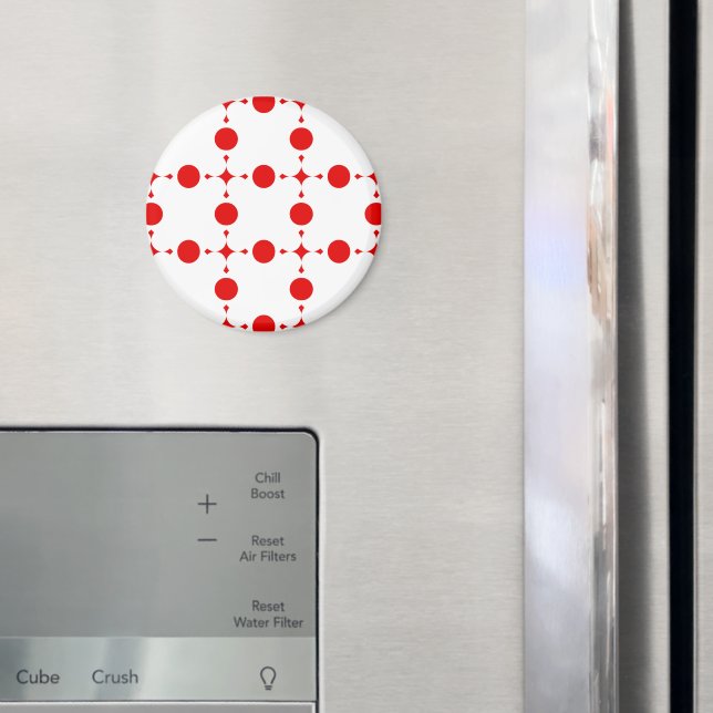Röd Polka dots, Polka Dot Mönster, Dit, Dit, Docka Magnet (In Situ (Fridge))