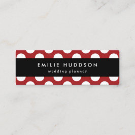 Röd Polka dots, Polka Dot Mönster, Dit, Dit, Docka Mini Visitkort