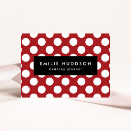 Röd Polka dots, Polka Dot Mönster, Dit, Dit, Docka Visitkort