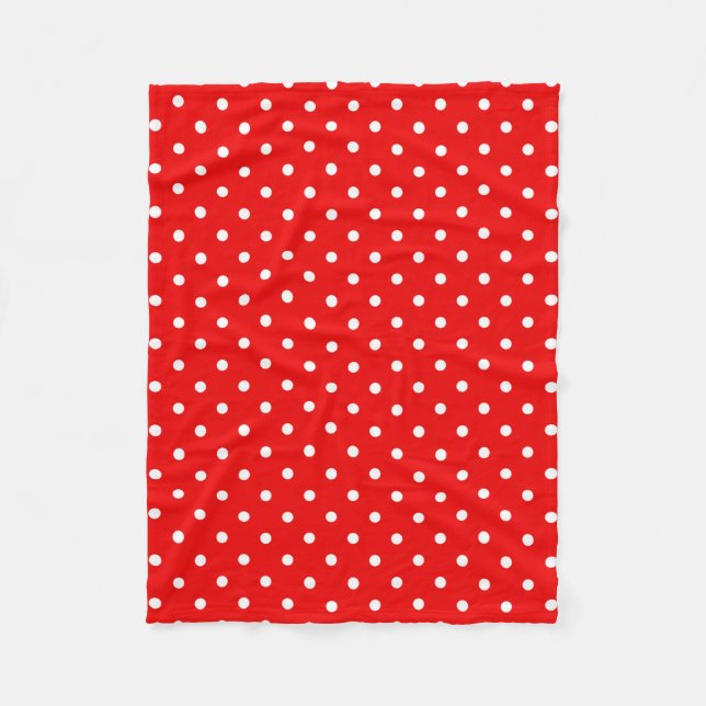 Röd polka punkt fleecefilt (Framsidan)