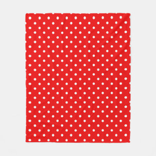Röd polka punkt fleecefilt