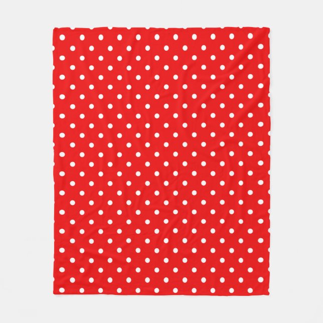 Röd polka punkt fleecefilt (Framsidan)