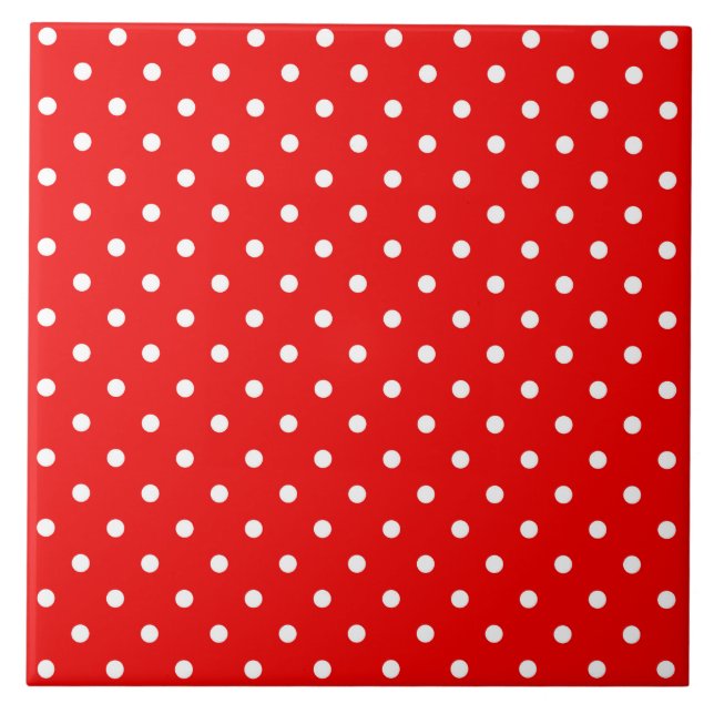 Röd polka punkt kakelplatta (Framsidan)