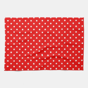 Röd polka punkt kökshandduk