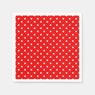 Röd polka punkt pappersservett