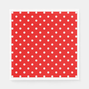 Röd polka punkt pappersservett