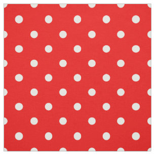 Röd polka punkt tyg