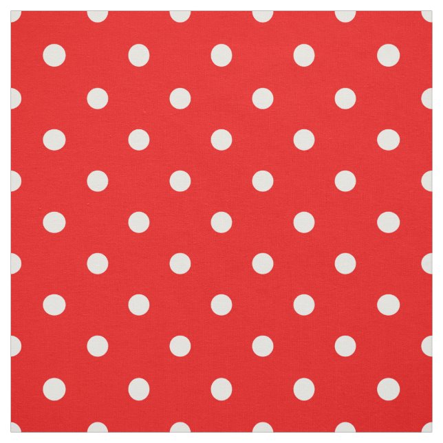 Röd polka punkt tyg (Provkarta)