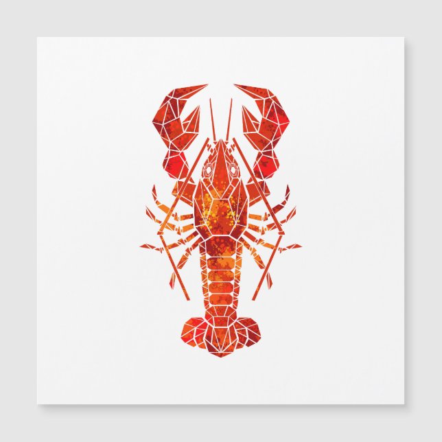 Röd polygonal hummer (Framsida)