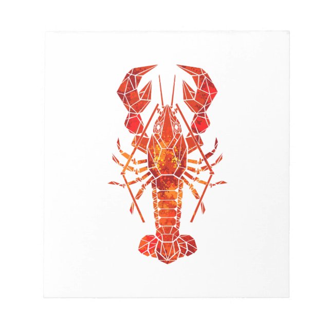 Röd polygonal hummer anteckningsblock (Framsida)