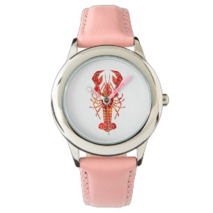 Röd polygonal hummer armbandsur