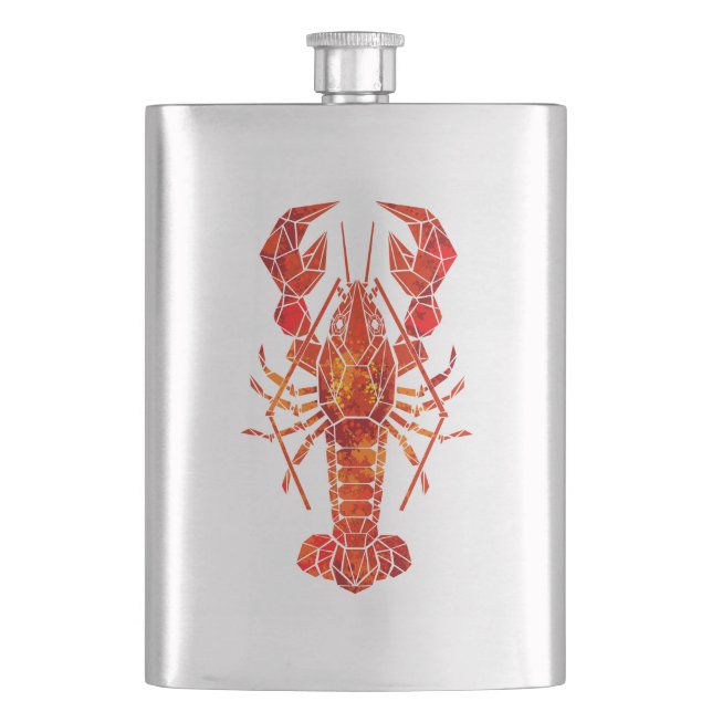 Röd polygonal hummer fickplunta (Framsidan)