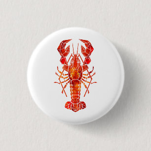Röd polygonal hummer knapp