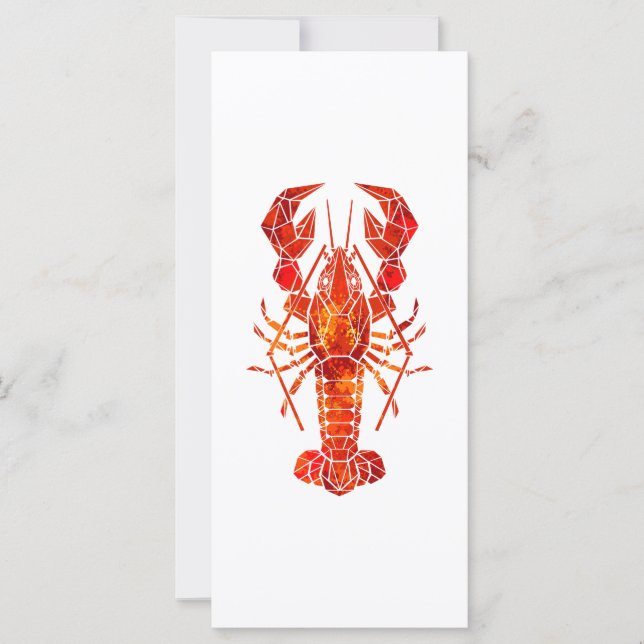 Röd polygonal hummer kort (Framsida)