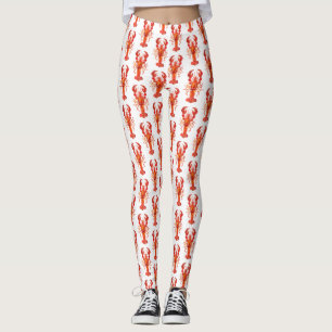 Röd polygonal hummer leggings