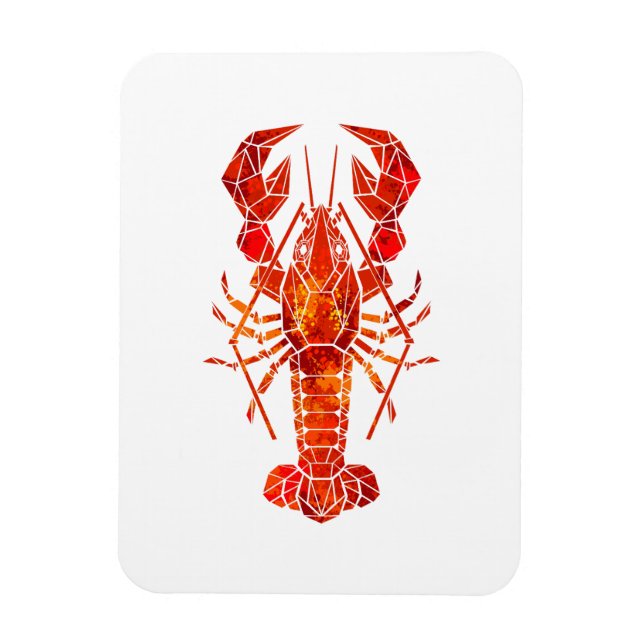 Röd polygonal hummer magnet (Vertikal)