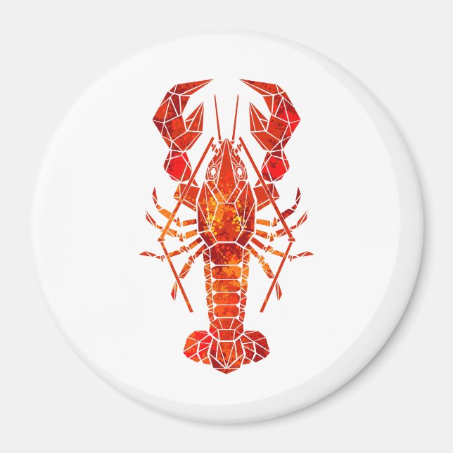 Röd polygonal hummer magnet (Framsidan)