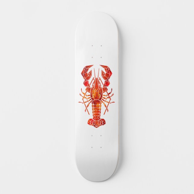 Röd polygonal hummer mini skateboard bräda 18,5 cm (Framsida)