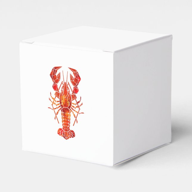 Röd polygonal hummer presentaskar (Framsidan Sidan)