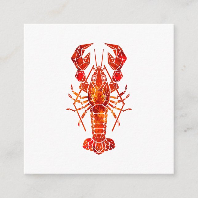 Röd polygonal hummer tilläggskort (Framsida)