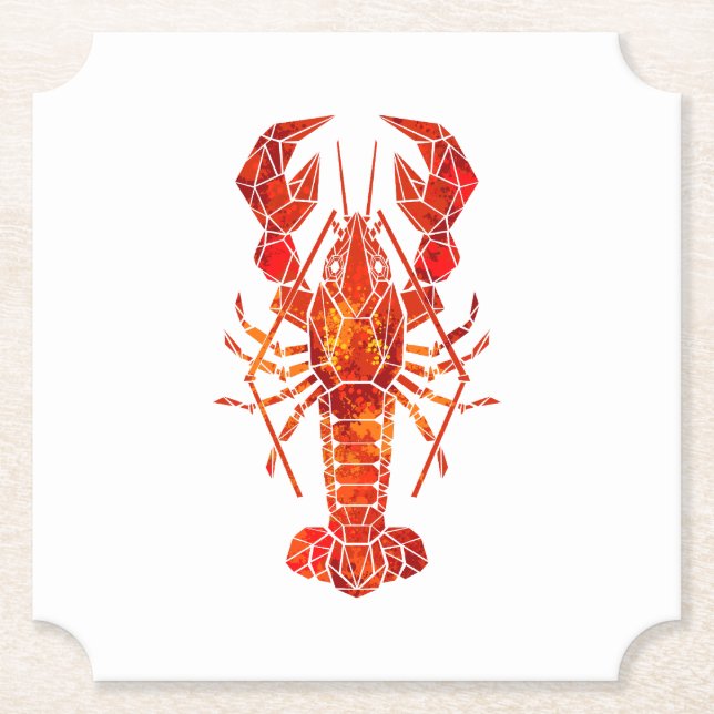 Röd polygonal hummer underlägg papper (Framsida)