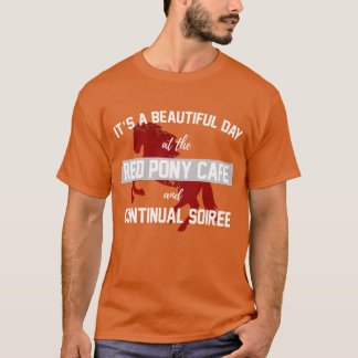 Röd ponnykafé det är en vacker dag familj t shirt