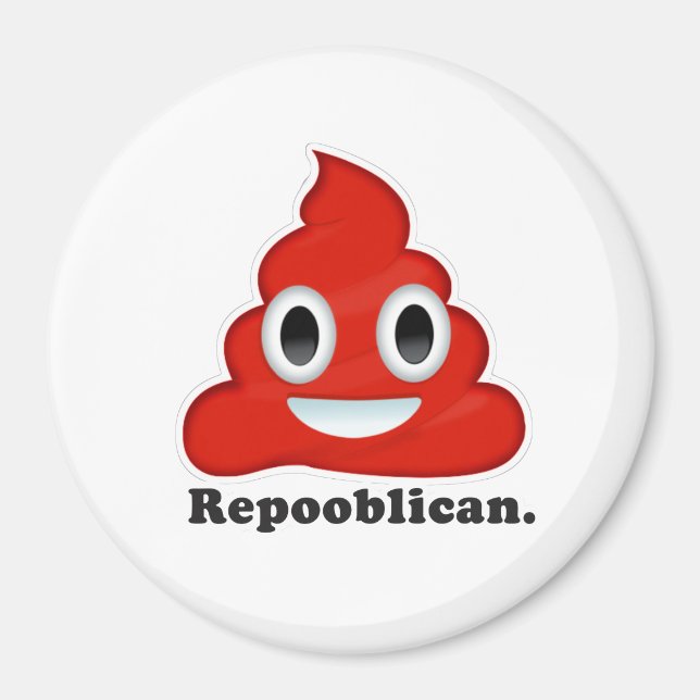 Röd Poo Republikan - Magnet (Framsidan)