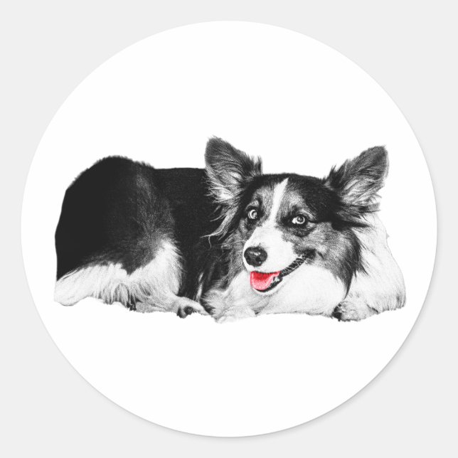 Röd pop, Joy-påk Runt Klistermärke (Framsida)