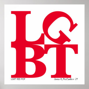 Röd popaffisch för LGBT Poster